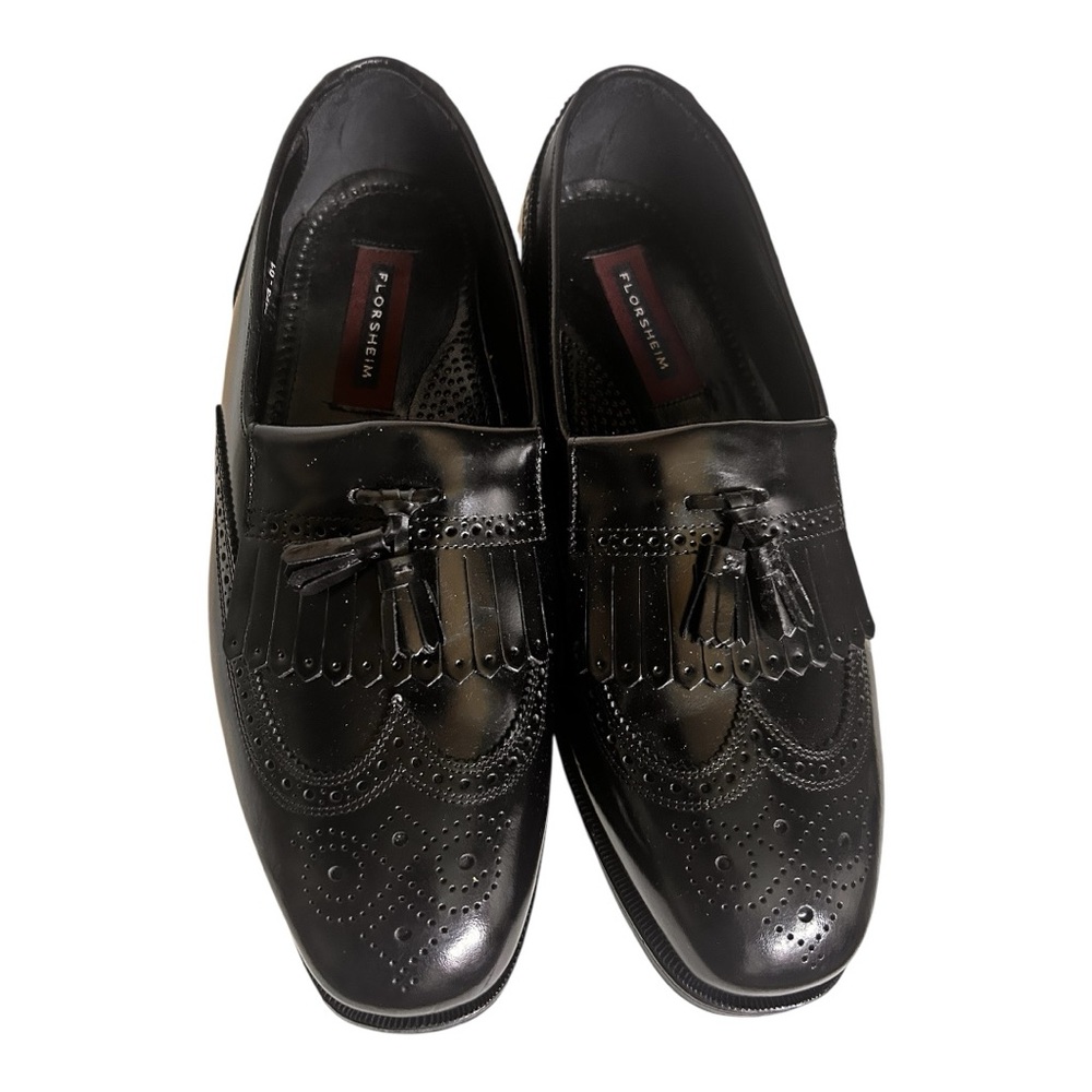 Florsheim Leather Men's Dress Shoes Black Tassel Loafer Formal